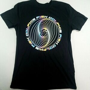 PINK + DOLPHIN Graphic T Shirt Size‎ Medium Streetwear Black Casual Slimming